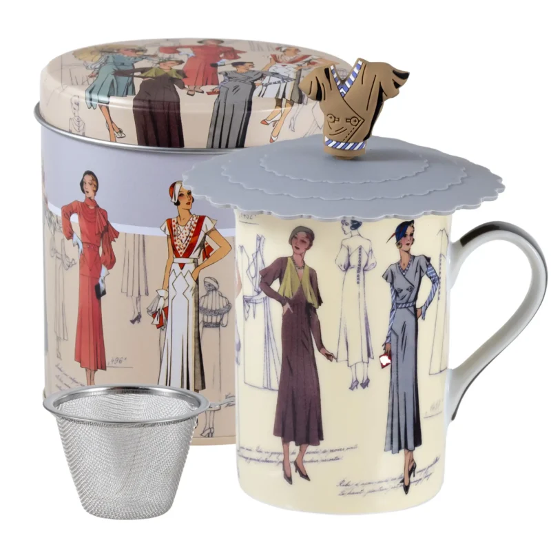Taza de cerámica con lata vintage para infusiones de la Casa Lis.